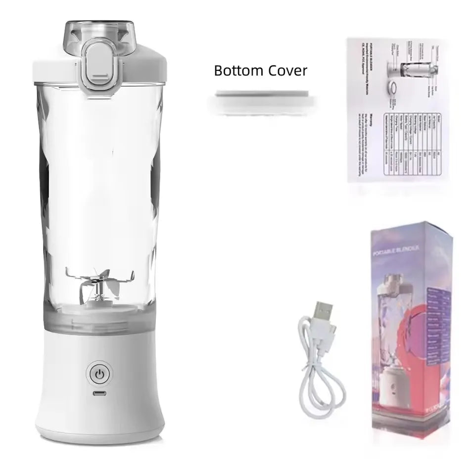 New Portable Blender 600ML Electric Juicer Fruit Mixer 4000Mah USB Rechargeable Smoothie Mini Blender Personal Juicer Colorful